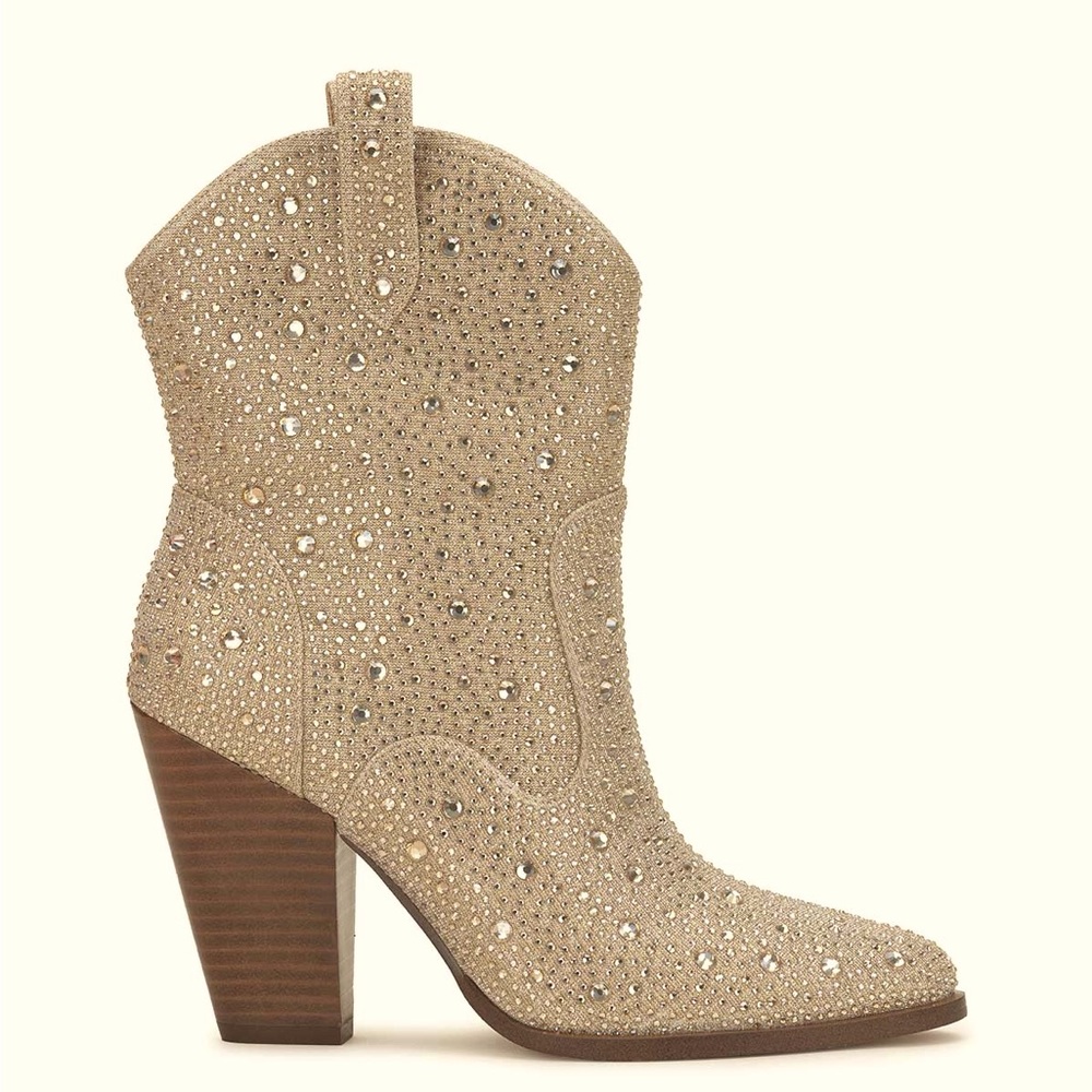 Cissely Western Bootie in Champagne Color: Champagne Crystal